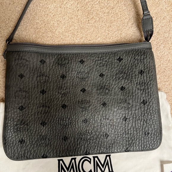 Brand New MCM visetos shopper bag - color: gray and black - Picture 2 of 4